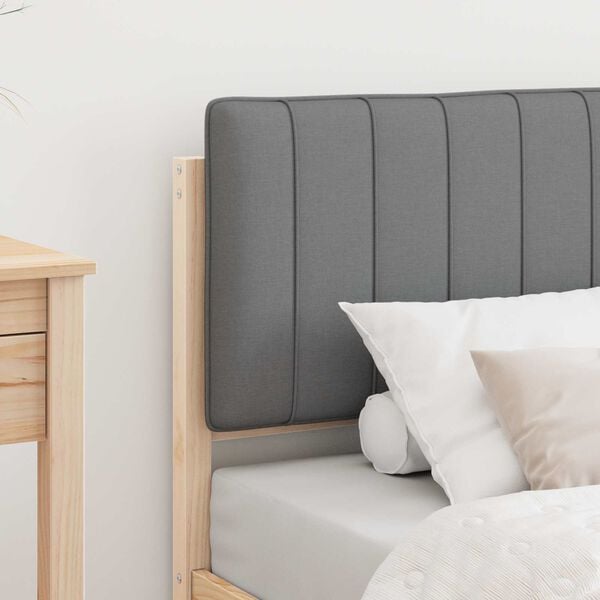 vidaXL Cadru de pat cu tăblie tapițată Gri deschis 80 x 200 cm