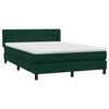 vidaXL Pat box spring cu saltea, verde &icirc;nchis, 160x220 cm, catifea