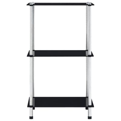 vidaXL Raft cu 3 niveluri, negru, 40 x 40 x 67 cm, sticlă securizată