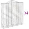 vidaXL Coșuri gabion arcuite, 4 buc 200x50x200/220 cm, fier galvanizat