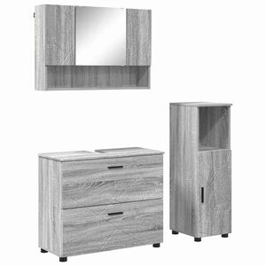 vidaXL Set de mobilier pentru baie 3 buc. Gri Sonoma