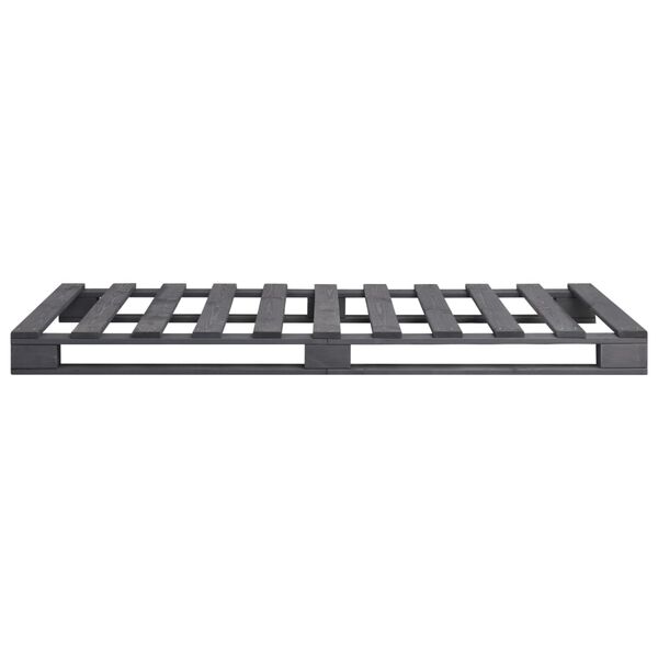 vidaXL Cadru de pat din paleți, gri, 90 x 200 cm, lemn masiv de pin