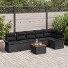 vidaXL Set de canapele pentru grădină 7 pcs Negru Rattan poli