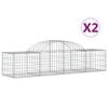 vidaXL Coșuri gabion arcuite 2 buc, 200x50x40/60 cm, fier galvanizat