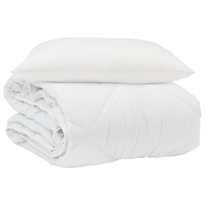 vidaXL Pilotă de vară cu pernă 2 pcs Alb Microfibră