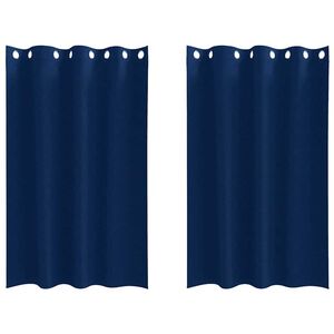 vidaXL Perdele Opaque cu Inel 2 pcs Albastru &icirc;nchis 175 x 140 cm