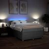 vidaXL Pat box spring cu saltea, gri deschis, 140x190 cm, textil