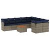 vidaXL Set canapele de grădină cu perne, 10 piese, gri, poliratan
