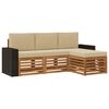vidaXL Set de canapele de exterior 4 buc. Natural și Bej