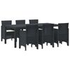 vidaXL Set de masă pentru grădină 7 pcs Antracit Polipropilenă