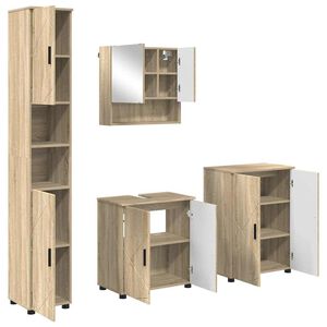 vidaXL Set de mobilier pentru baie 4 buc. Stejar Sonoma