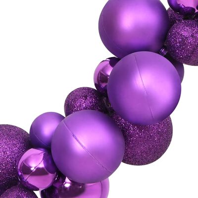 vidaXL Ghirlandă de Crăciun cu globuri, violet, 175 cm, polistiren