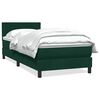 vidaXL Pat box spring cu saltea, verde &icirc;nchis, 90x210 cm, catifea