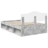 vidaXL Cadru de pat cu headboard Beton 120 x 200 cm Lemn de pin masiv