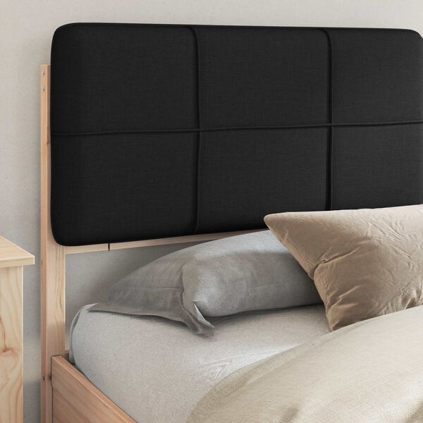 vidaXL Cadru de pat cu tăblie tapițată cu headboard Negru 180 x 200 cm