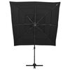 vidaXL Umbrelă de soare 4 niveluri, stâlp aluminiu, negru, 250x250 cm