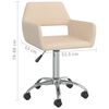 vidaXL Scaun de masă pivotant, crem, material textil