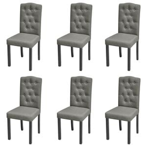 vidaXL Scaune de sufragerie, 6 buc., gri &icirc;nchis, material textil