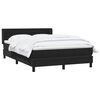 vidaXL Pat box spring cu saltea, negru, 160x210 cm, catifea