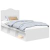 vidaXL Cadru de pat cu headboard Alb 90 x 190 cm Lemn de pin masiv