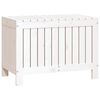 vidaXL Cutie de depozitare grădină, alb, 76x42,5x54 cm, lemn masiv pin