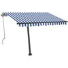 vidaXL Copertină autonomă retractabilă manual albastru&alb 350x250 cm