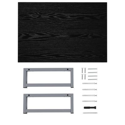 vidaXL Mobilier de baie, negru, 60 x 40 x 16,3 cm