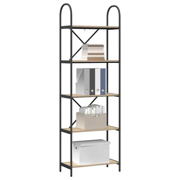 vidaXL Raft pentru cărți Stejar Sonoma 60 x 30 x 183 cm Lemn compozit