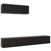 vidaXL Dulapuri TV, 3 piese, negru, lemn prelucrat