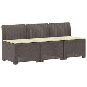 vidaXL Sofa de grădină cu 3 locuri, cu perne, aspect de rattan