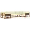 vidaXL Set de canapele de exterior 7 buc. Natural și Crem