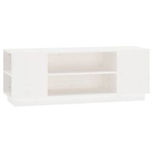 vidaXL Comodă TV, alb, 110x35x40,5 cm, lemn masiv de pin