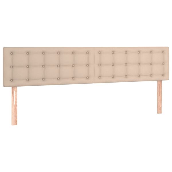 vidaXL Tăblii de pat 2 buc, cappuccino 100x5x78/88 cm piele ecologică