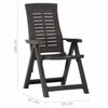 vidaXL Scaune de grădină rabatabile, 2 buc., antracit, plastic