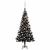 vidaXL Brad Crăciun pre-iluminat cu set globuri, negru, 120 cm, PVC