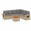 vidaXL Set canapele de grădină, 7 piese, cu perne, bej, poliratan