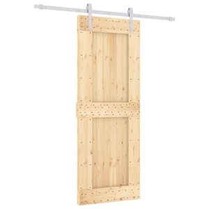 vidaXL Ușă glisantă Natural și Alb 80 x 210 cm Lemn de Pin Solid