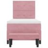 vidaXL Pat cu arcuri cu saltea cu headboard Roz 90 x 190 cm Catifea