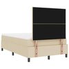 vidaXL Pat cu arcuri cu saltea cu headboard Crem 120 x 200 cm țesătură