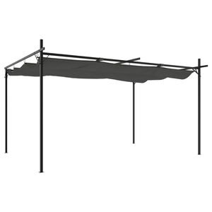 vidaXL Pergola cu acoperiș retractabil, antracit, 395x292x230 cm
