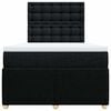 vidaXL Pat box spring cu saltea, negru, 120x200 cm, textil