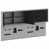 vidaXL Set de Cabinet pentru Unelte și Pegboard cu raft 6 pcs Negru