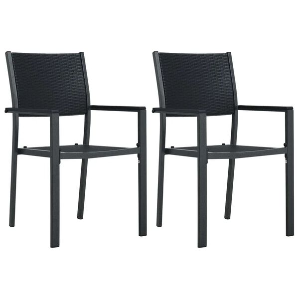 vidaXL Set mobilier de grădină, 3 piese, negru