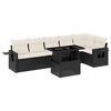 vidaXL Set canapele de grădină cu perne, 7 piese, negru, poliratan