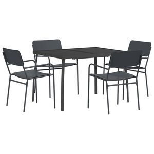 vidaXL Set de dining 5 buc. Antracit Oțel