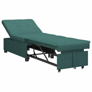 vidaXL Canapea extensibilă Verde &icirc;nchis 194 x 50 x 82 cm țesătură