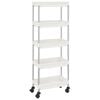 vidaXL Cărucior de bucătărie 5 niveluri alb 42x29x128 cm fier și ABS