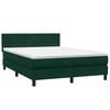 vidaXL Pat box spring cu saltea, verde &icirc;nchis, 160x220 cm, catifea