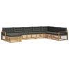 vidaXL Set de canapele de exterior cu pernă 8 pcs Alb și antracit