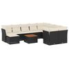 vidaXL Set canapele de grădină cu perne, 11 piese, negru, poliratan